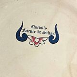 Decorative earthenware plate from Salins France decor Quevilly 25.5 cm