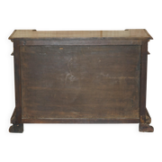 French walnut buffet sideboard, decorated, circa 1850.