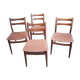Lot 4 chairs Scandinavian teak 1960 fabric