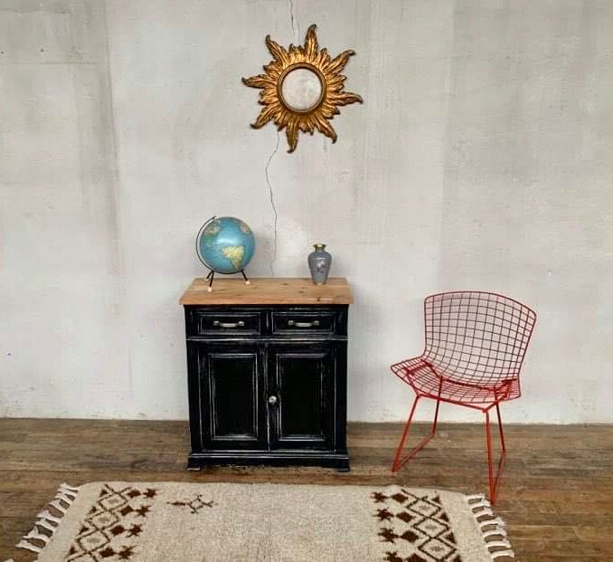 Craft furniture look industrial 2 doors 2 drawers raw tray early 2Xth