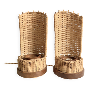 duo de lampes rotin,