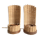 Duo de lampes rotin, câbles tissu neuf 2x2M