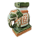 Cendrier éléphant en céramique émaillée vert et ocre – style asiatique vintage