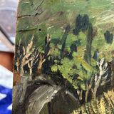 oil on panel Luxurious Waterfall Langevin La Réunion signed Smith