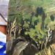 oil on panel Luxurious Waterfall Langevin La Réunion signed Smith