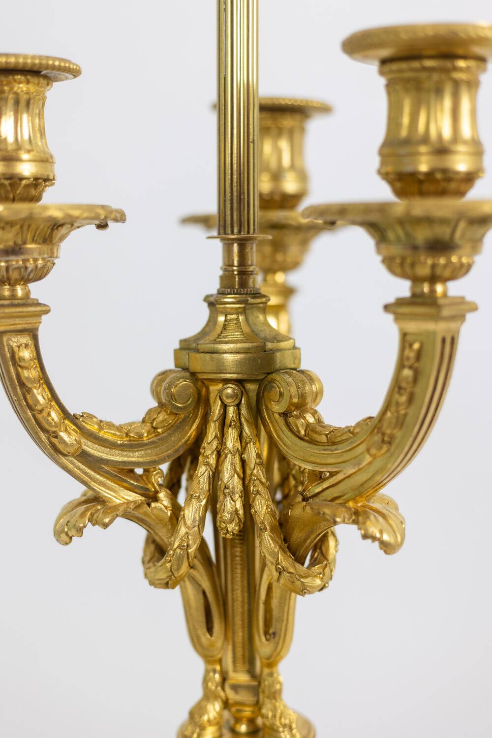 Eugène Bazart Paris. Gilded bronze hot water bottle lamp. Circa 1880.