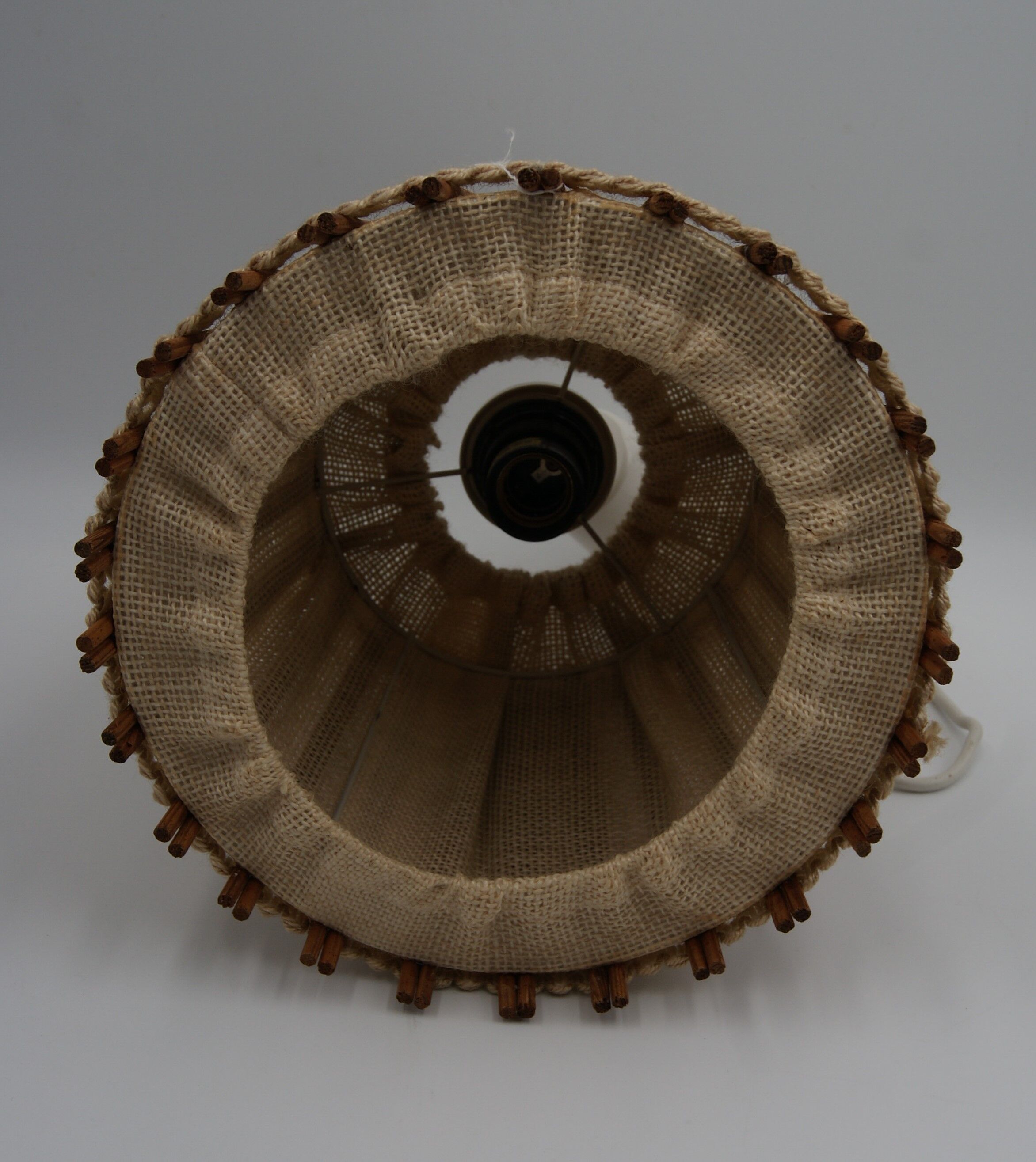 Vintage wood canvas pendant lamp