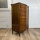 Curved face chest of drawers 7 drawers Scandinavian vintage lacquered walnut, 60s