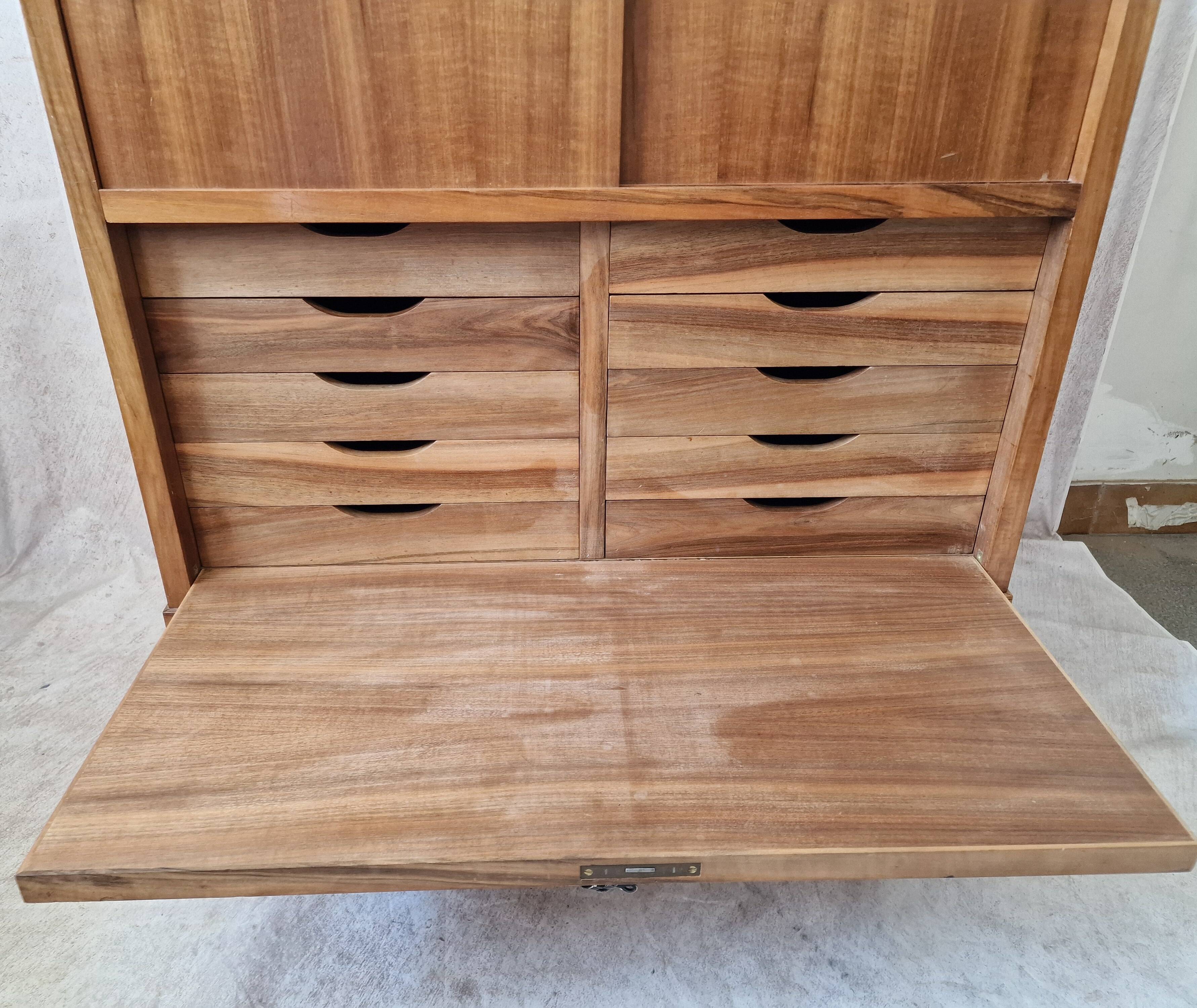 Buffet haut / meuble de bureau en teck
