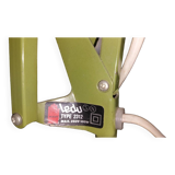 lampe architecte vintage, articulée sur socle en métal peint vert "kaki"