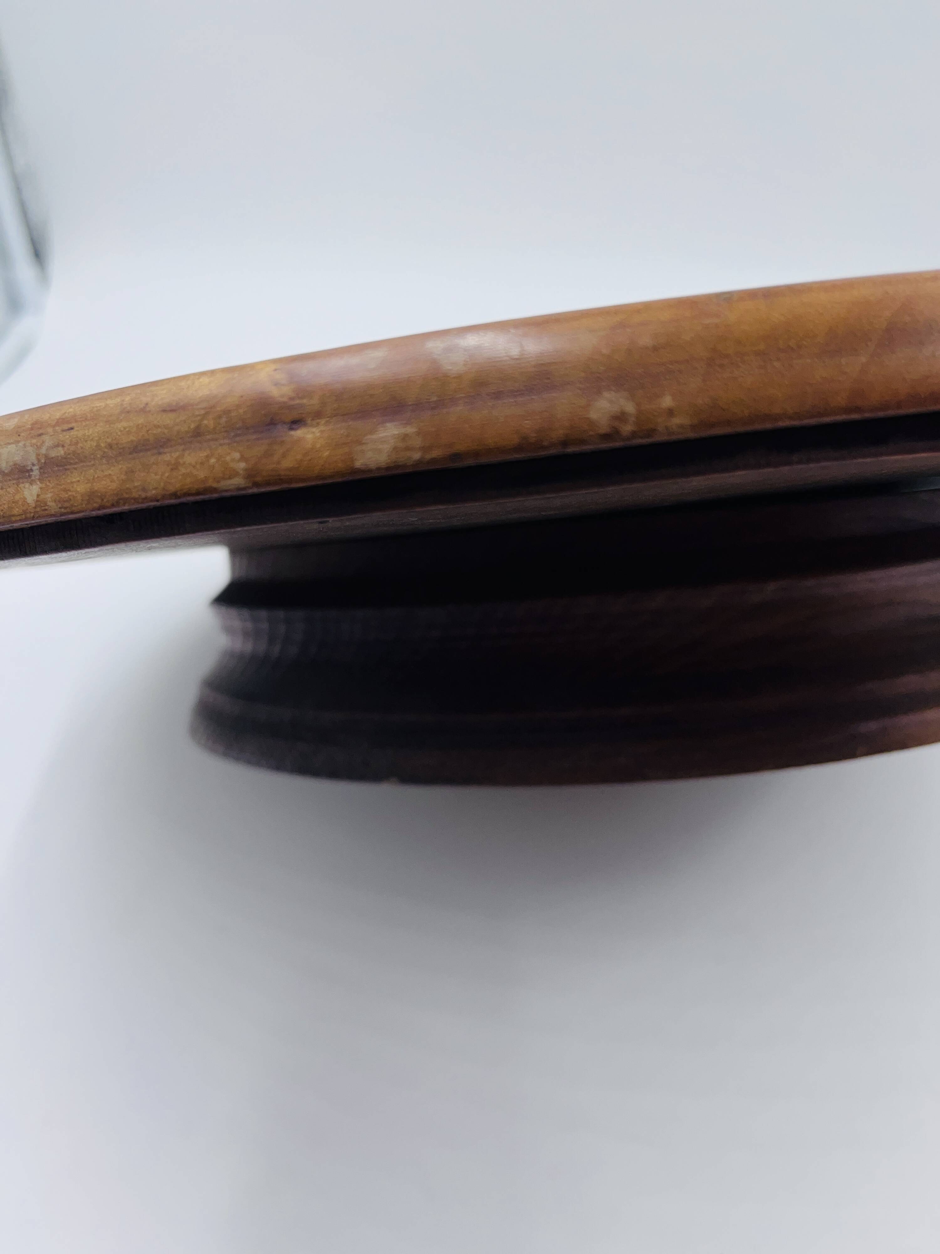 Art Deco painted glass pie dish