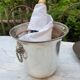 Champagne bucket decoration lion's head in silver metal