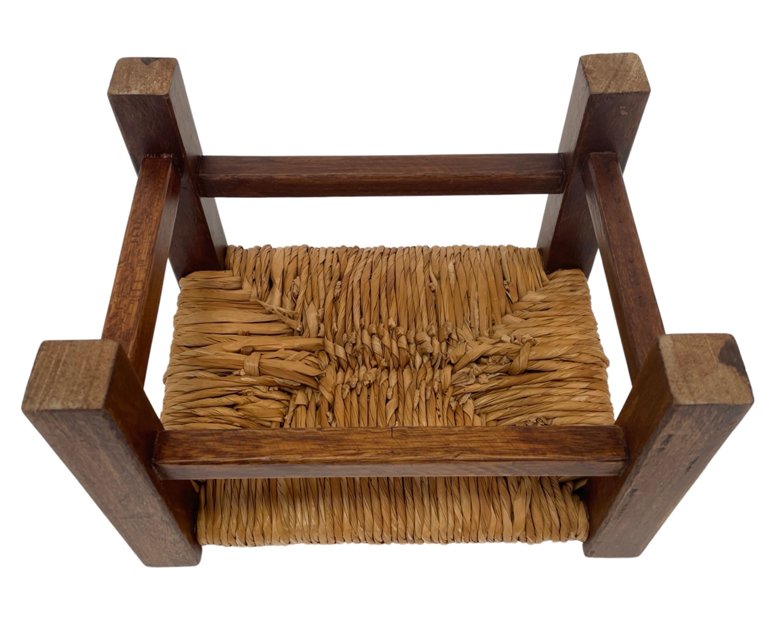 Vintage footstool stool minimalist