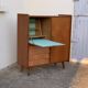 Vintage secretary cabinet with compass feet 1960