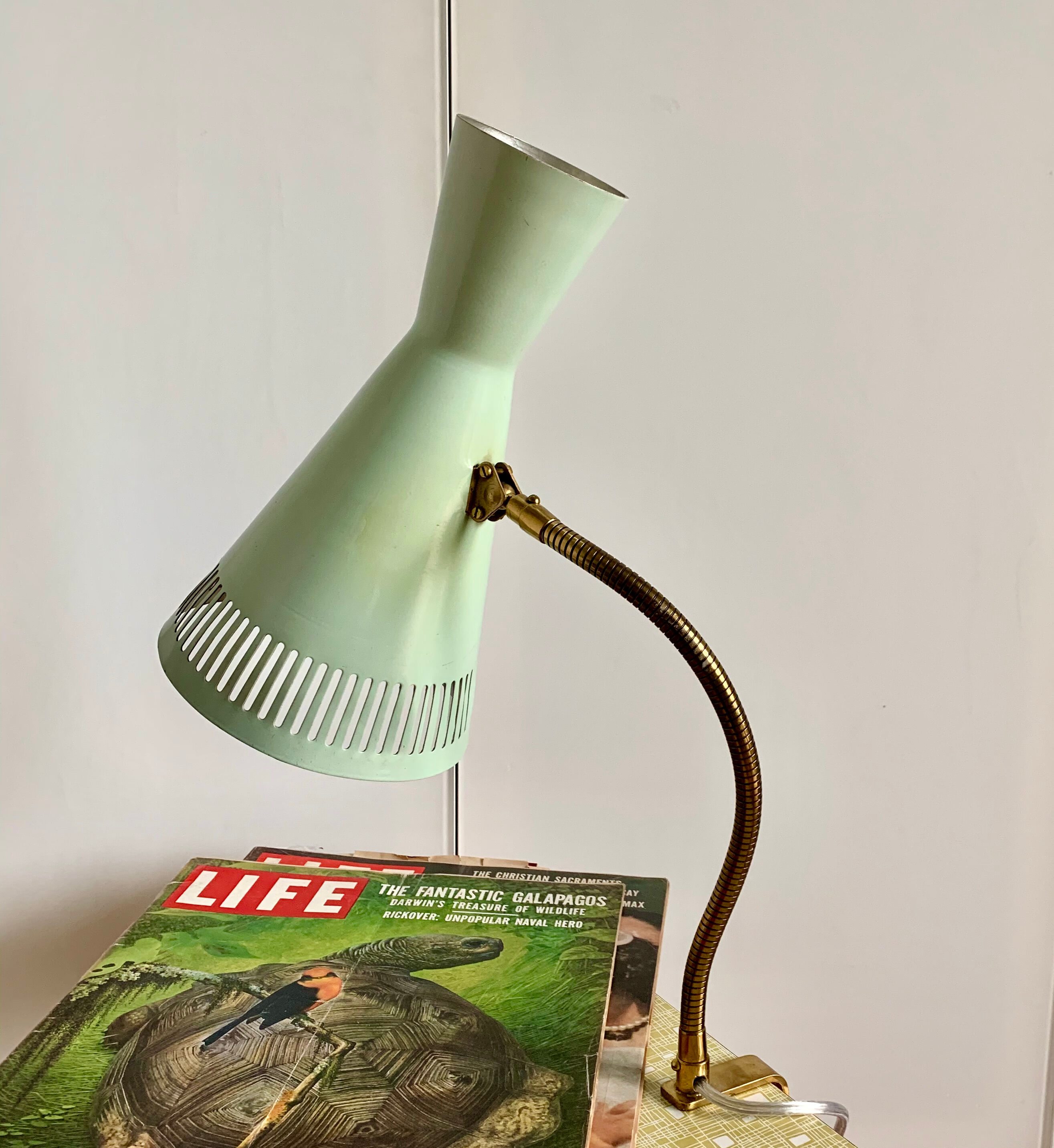 Mid-century italian brass table lamp, 1950s