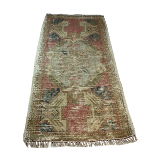 Vintage turkish pastel rug 100 x 50 cm