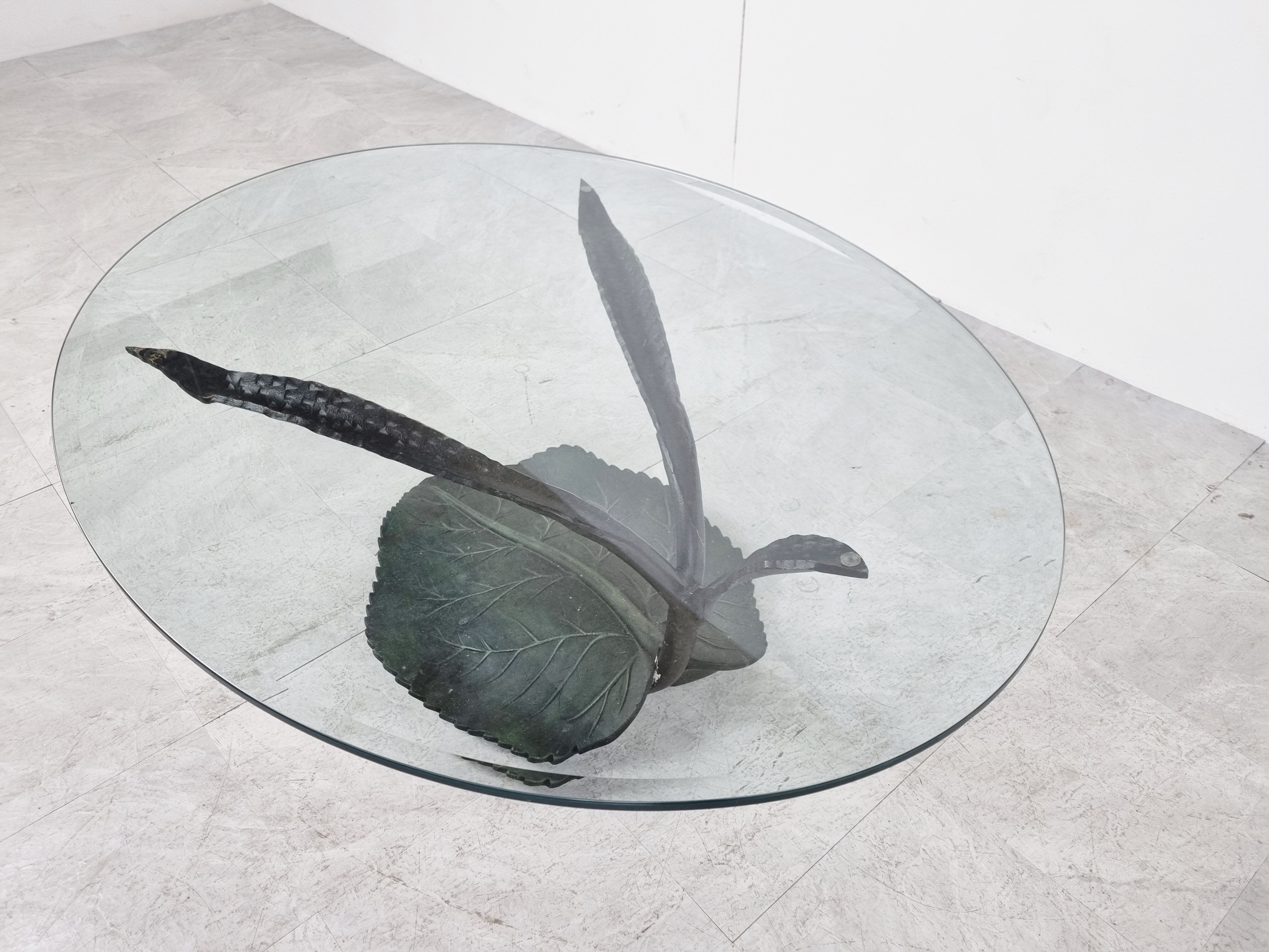 Sculptural leaf coffee table, 1970s