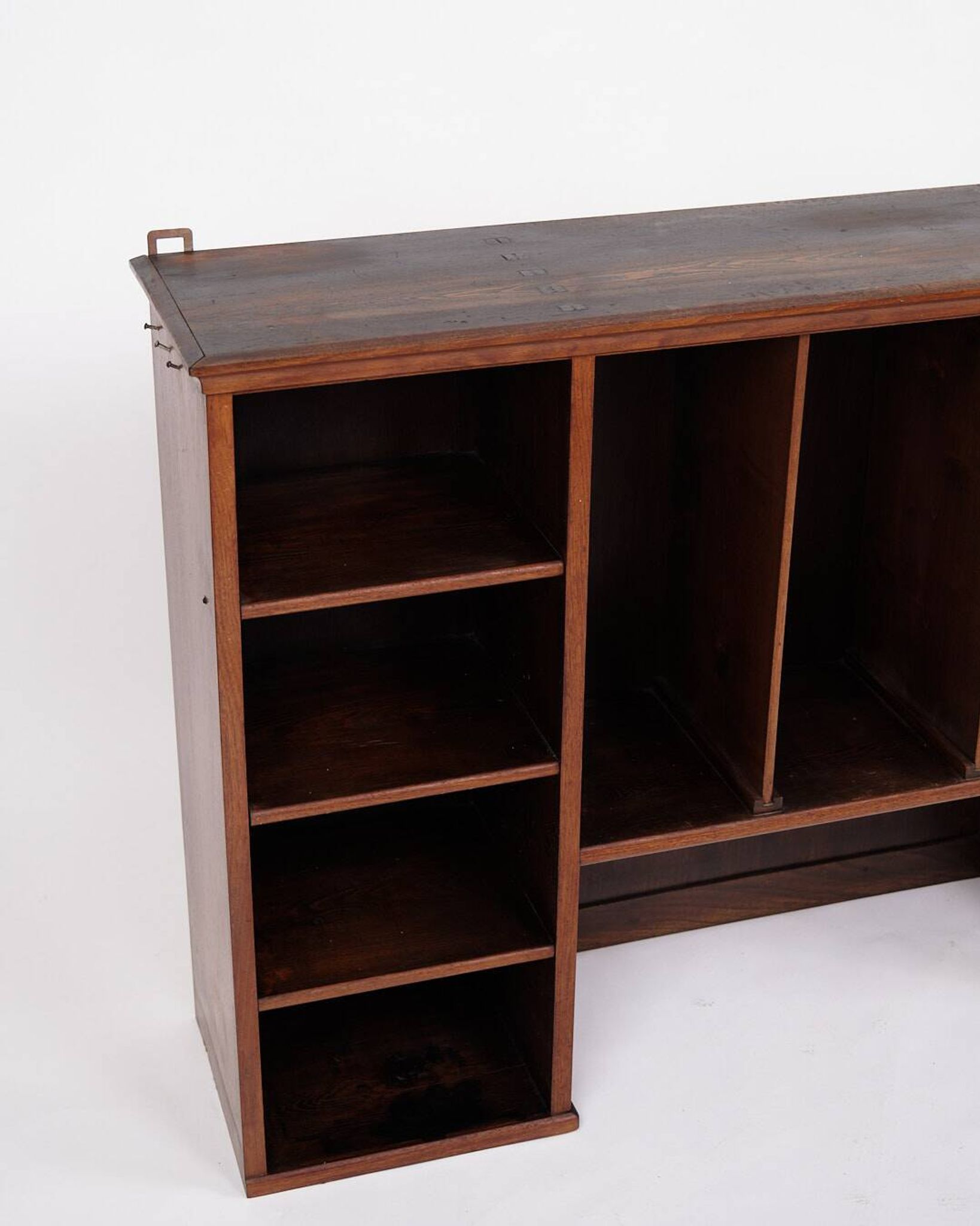 Wall-hung bookcase - hand-polished mahogany - shelf sections - 1890s