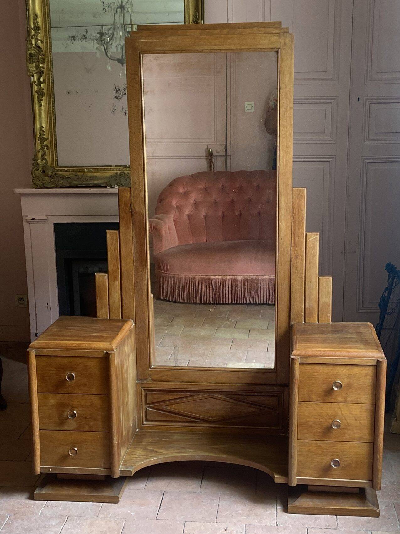 Art Deco dressing table in solid oak – 1920s/1930s