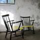 Set of 2 spindle back armchairs , 1950s