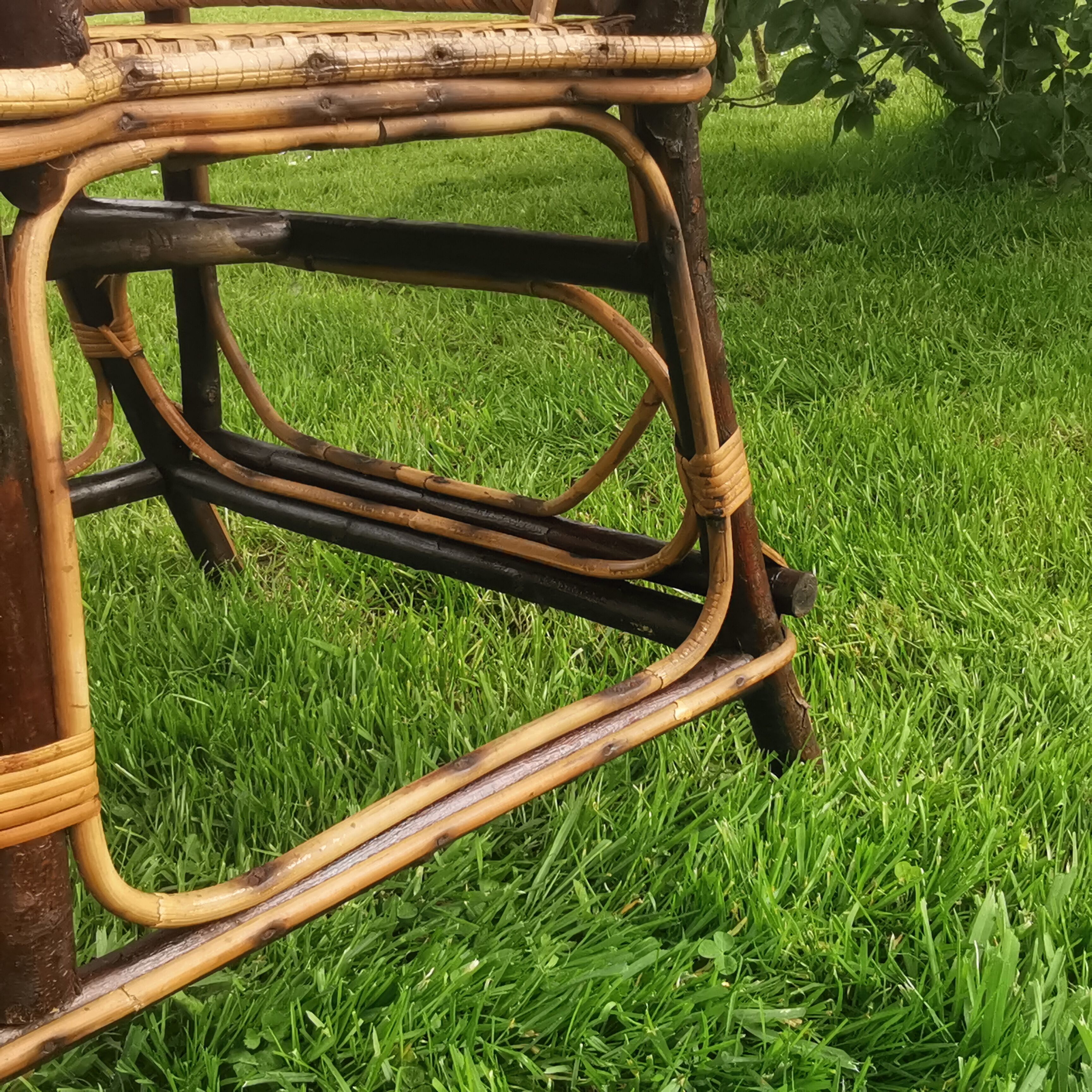 Chaise longue en rotin