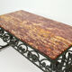Coffee table in marble and wrought iron, circa 1940