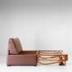 Fauteuil convertible Art Déco italien en éco-cuir marron.