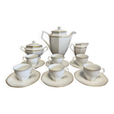 Lourioux-Foecy : Service a café 15 piéces style Art Déco en porcelaine