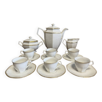 Lourioux-Foecy: 15-piece Art Deco style porcelain coffee service