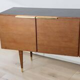 Enfilade vintage en teck et laiton - Années 70