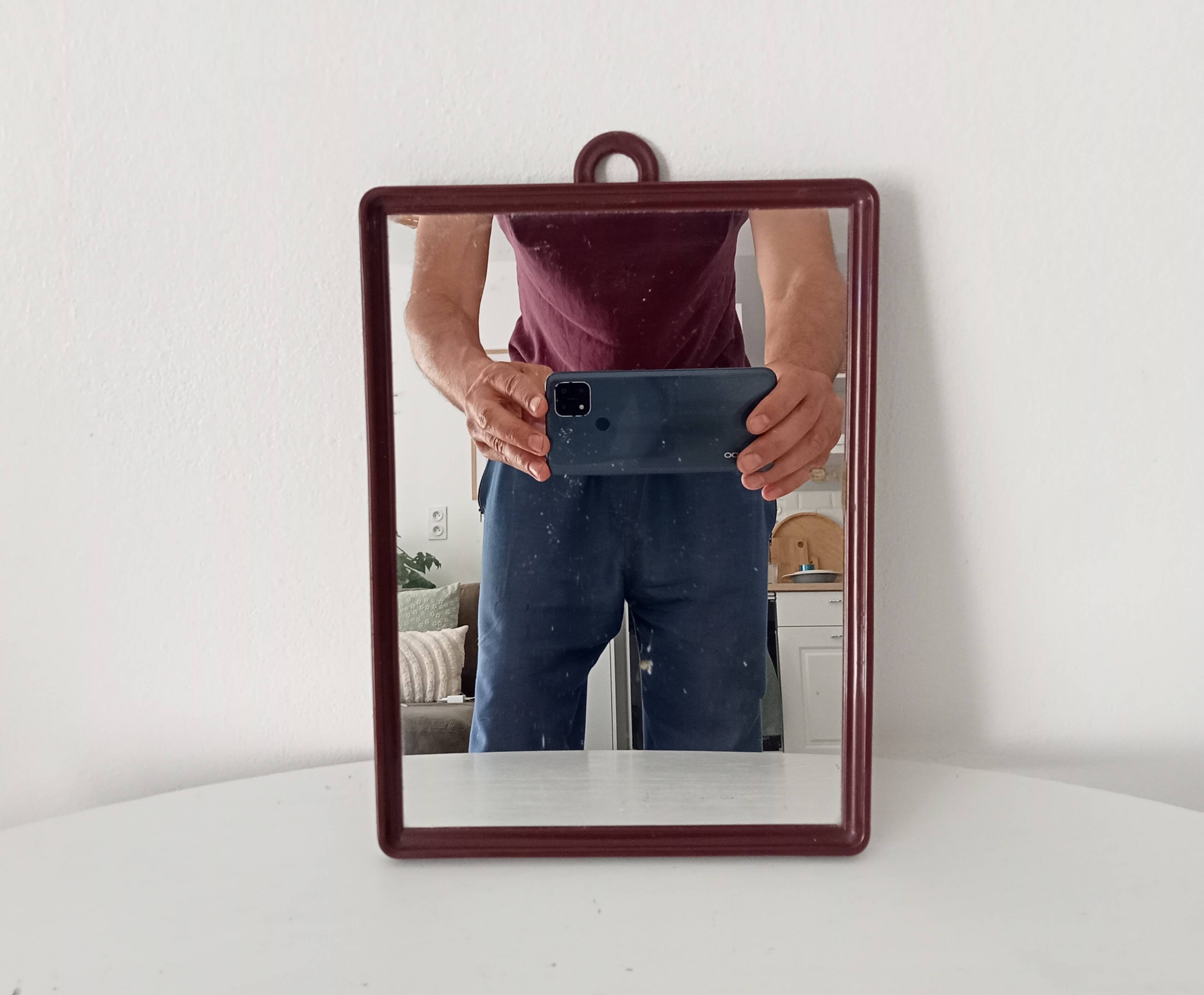 Vintage barber-style mirror from the 70s/80s.