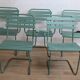 Garden chairs set of 5 in metal and painted stackable wood 1960 denmark