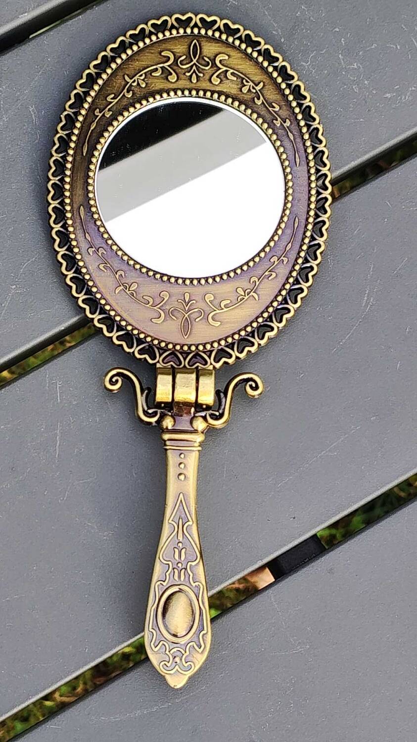 Vanity mirror/face hand or table, oval. baroque/shabby chic style