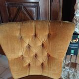 Deux fauteuils crapaud velours