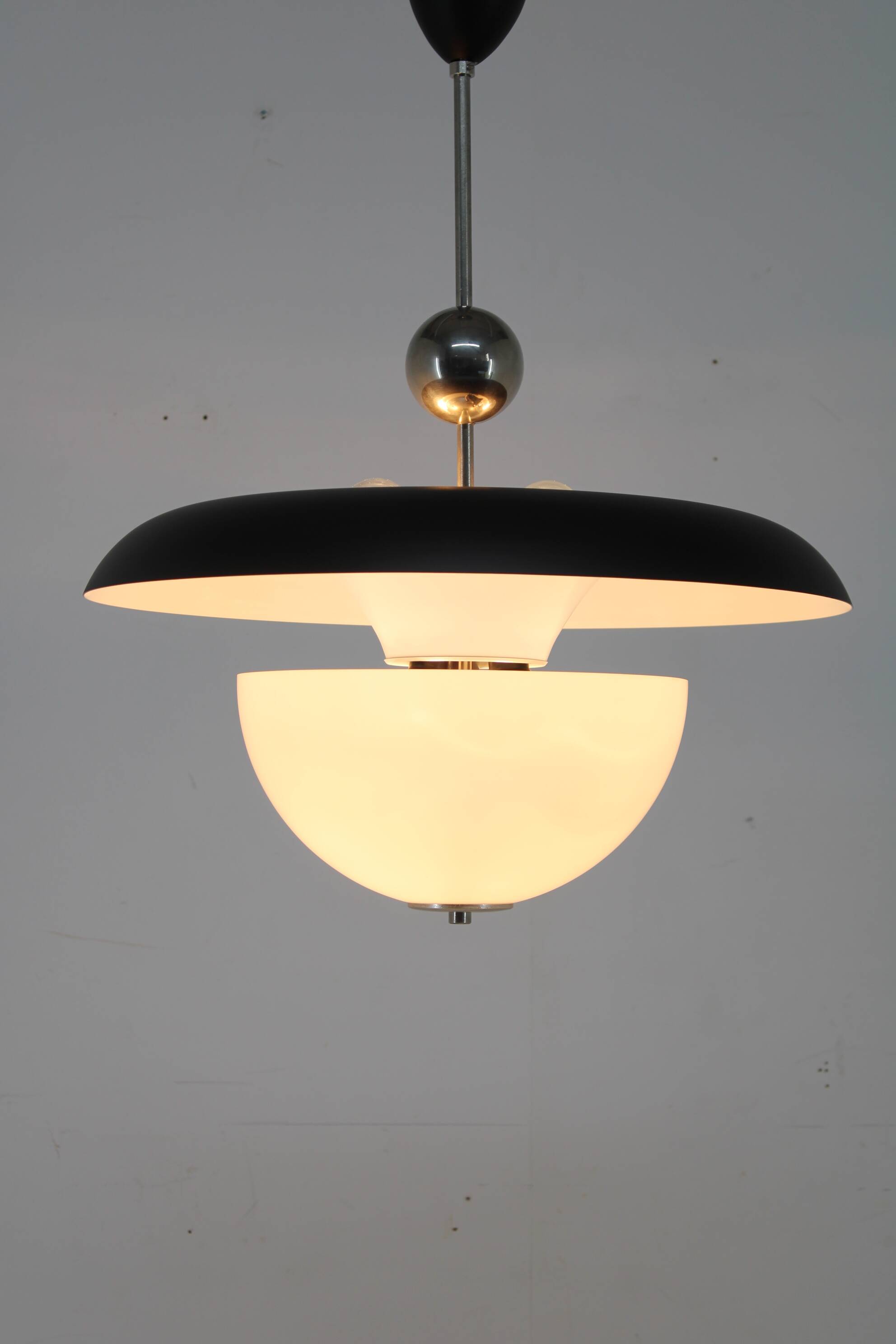 1930s Bauhaus Chandelier by Anyz, Czechoslovakia