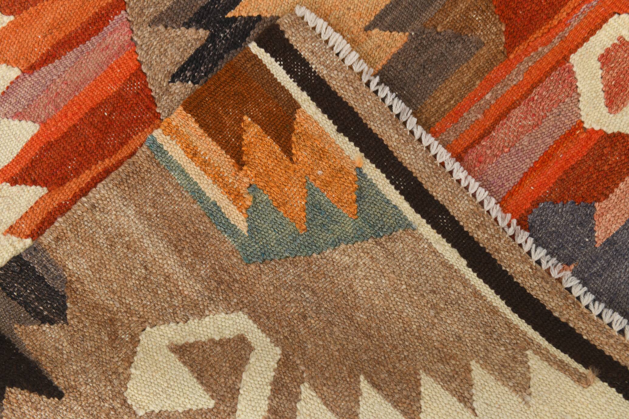 Turkish Multicolor Tribal Vintage Kilim Rug, 298x392Cm