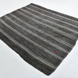 Contemporary Black & Gray Vintage Kilim Rug, 202x244Cm