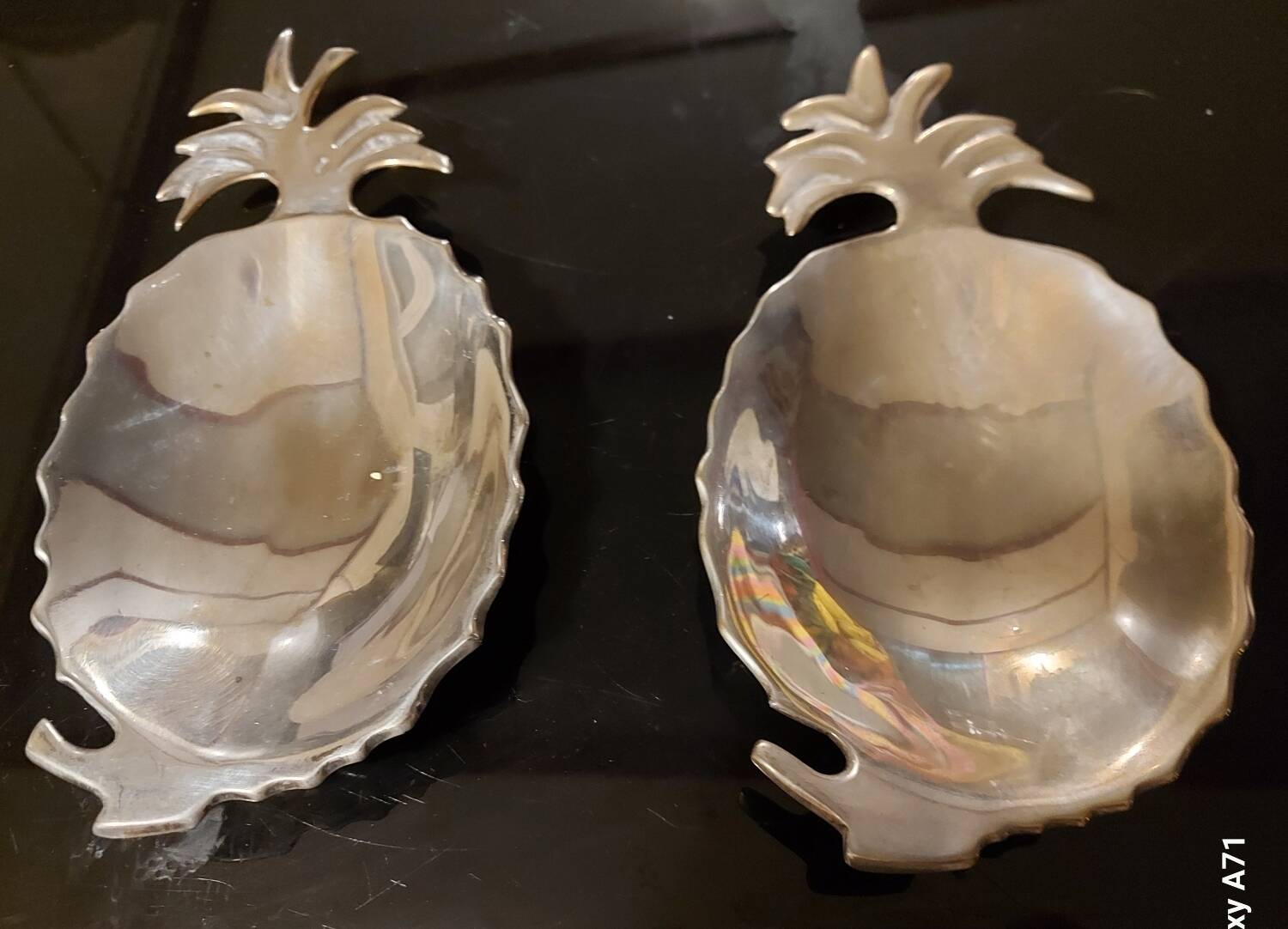 2 silver-plated pineapple bowls