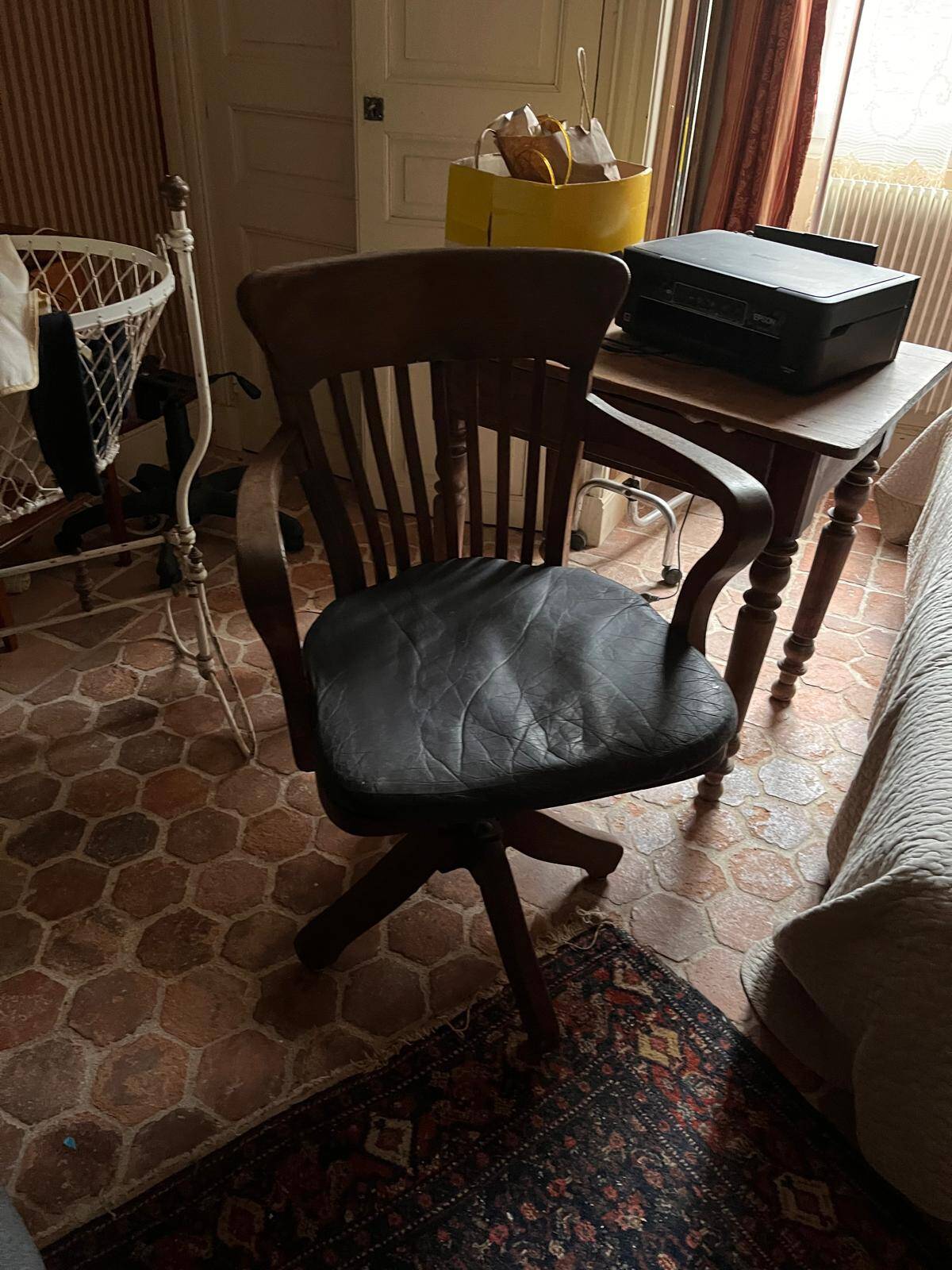 Classic vintage swivel office armchair (1950s–1970s)