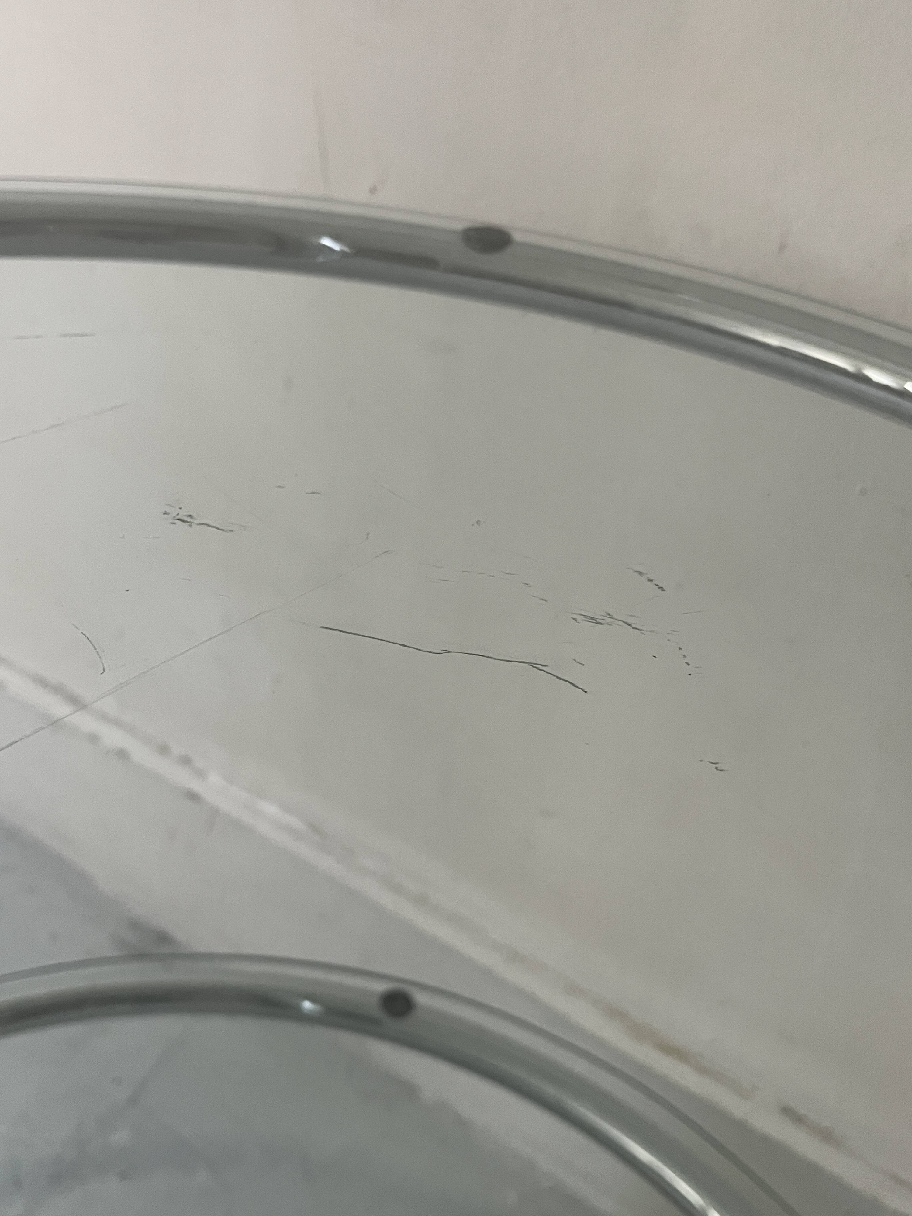 Round tubular bookcase in chrome and glass, 1970 design