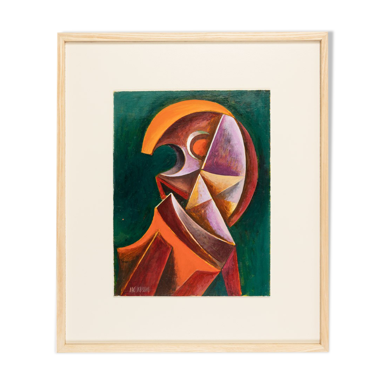 Cubist Portrait, Oil on Plate, 52 x 62 cm