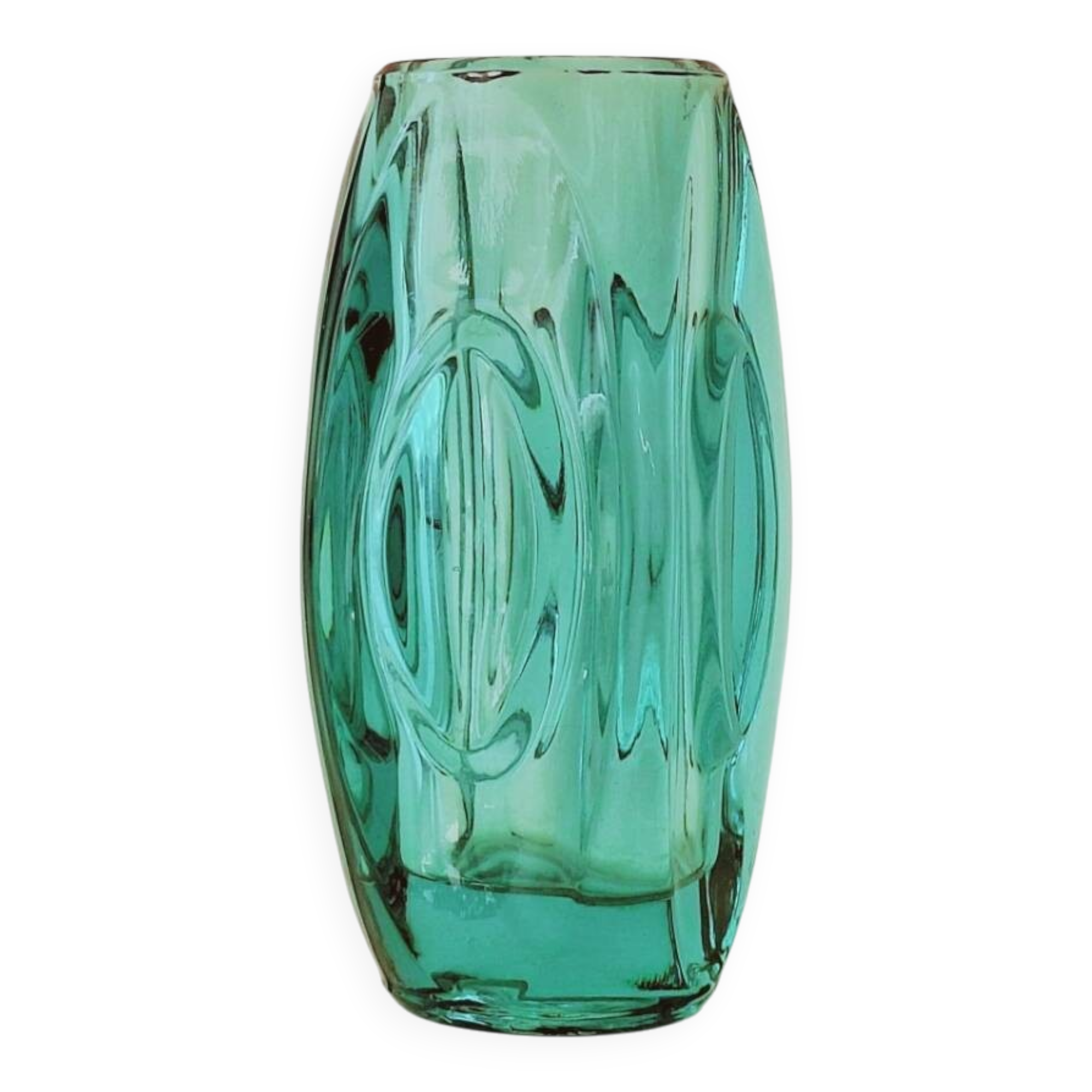Vase à lentilles en forme de balle Sklo Union des années 1950
