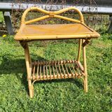 Bamboo and rattan bedside table