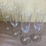 4 Baccarat crystal champagne flutes, Capri model