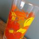 Verres vintage décorated with orange and yellow lemon fruits, Italy.