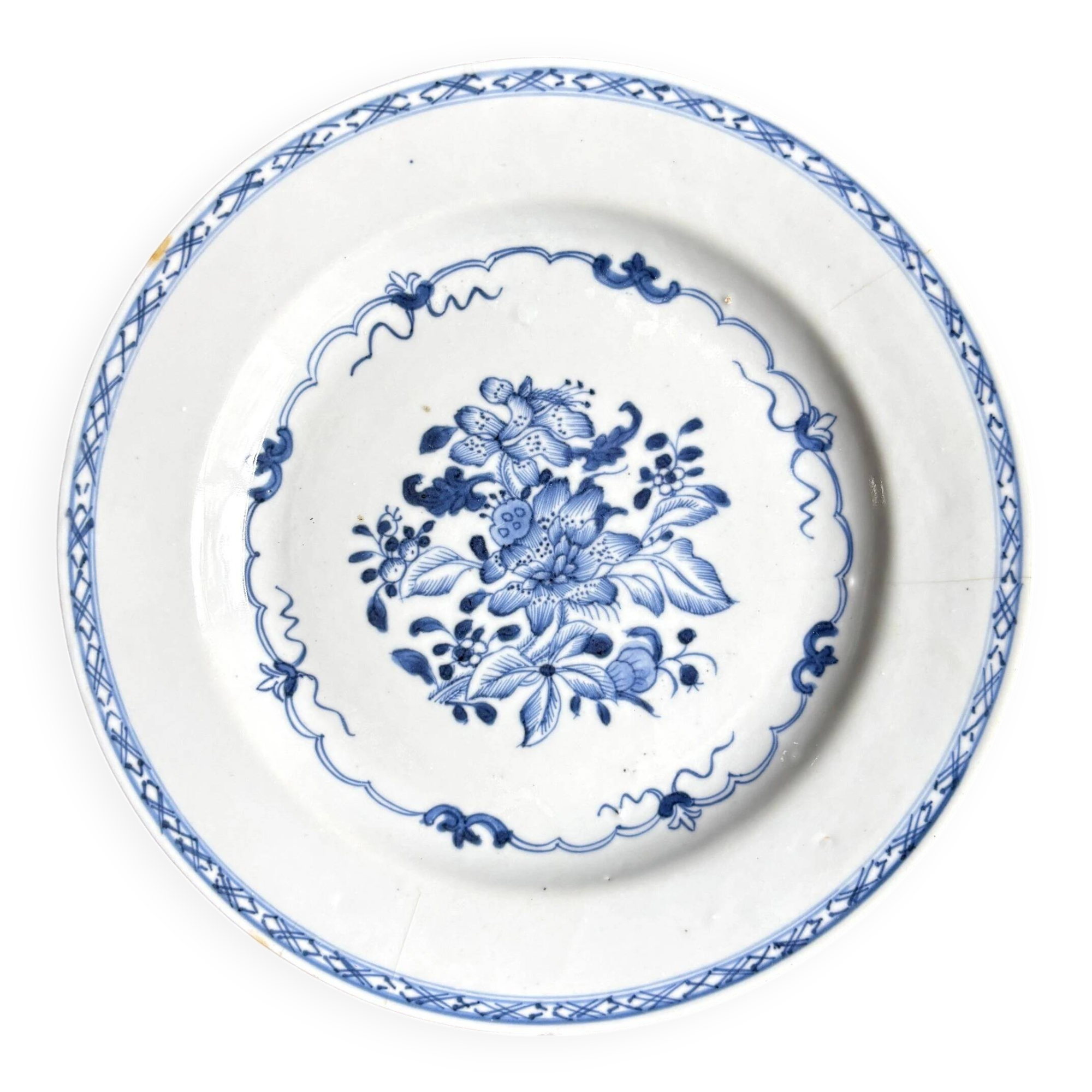 Hand-painted porcelain dinner plate, Asia, 19th century.