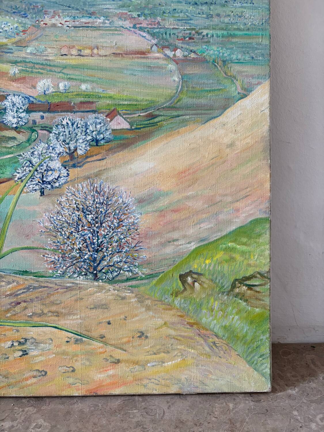 Spring landscape, Puy de Dôme, signed Maurice Bouillot, 1972