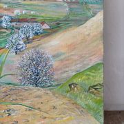 Spring landscape, Puy de Dôme, signed Maurice Bouillot, 1972
