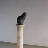 Alabaster column pedestal floor lamp | Italy | 1980s