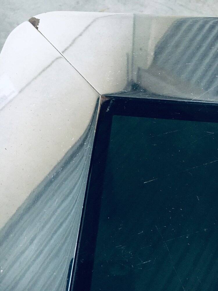 Mid-Century Smoked Glass & Chromed Steel Square Dining Table attributed to Sergio Mazza for Cinova, Italy, 1970s